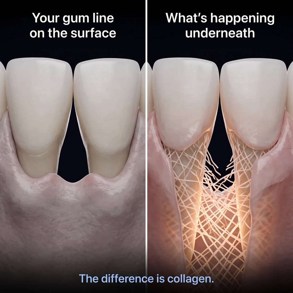Gum line close-up used on the gel product page, the other 23 hours