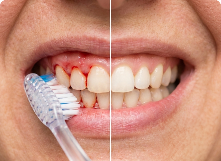 Gum line result, first customer