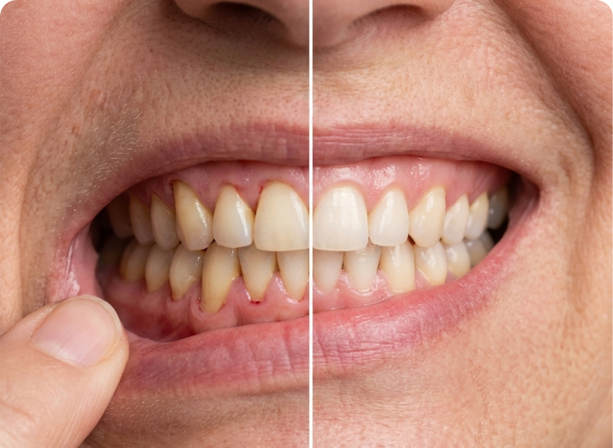 Gum line result, third customer